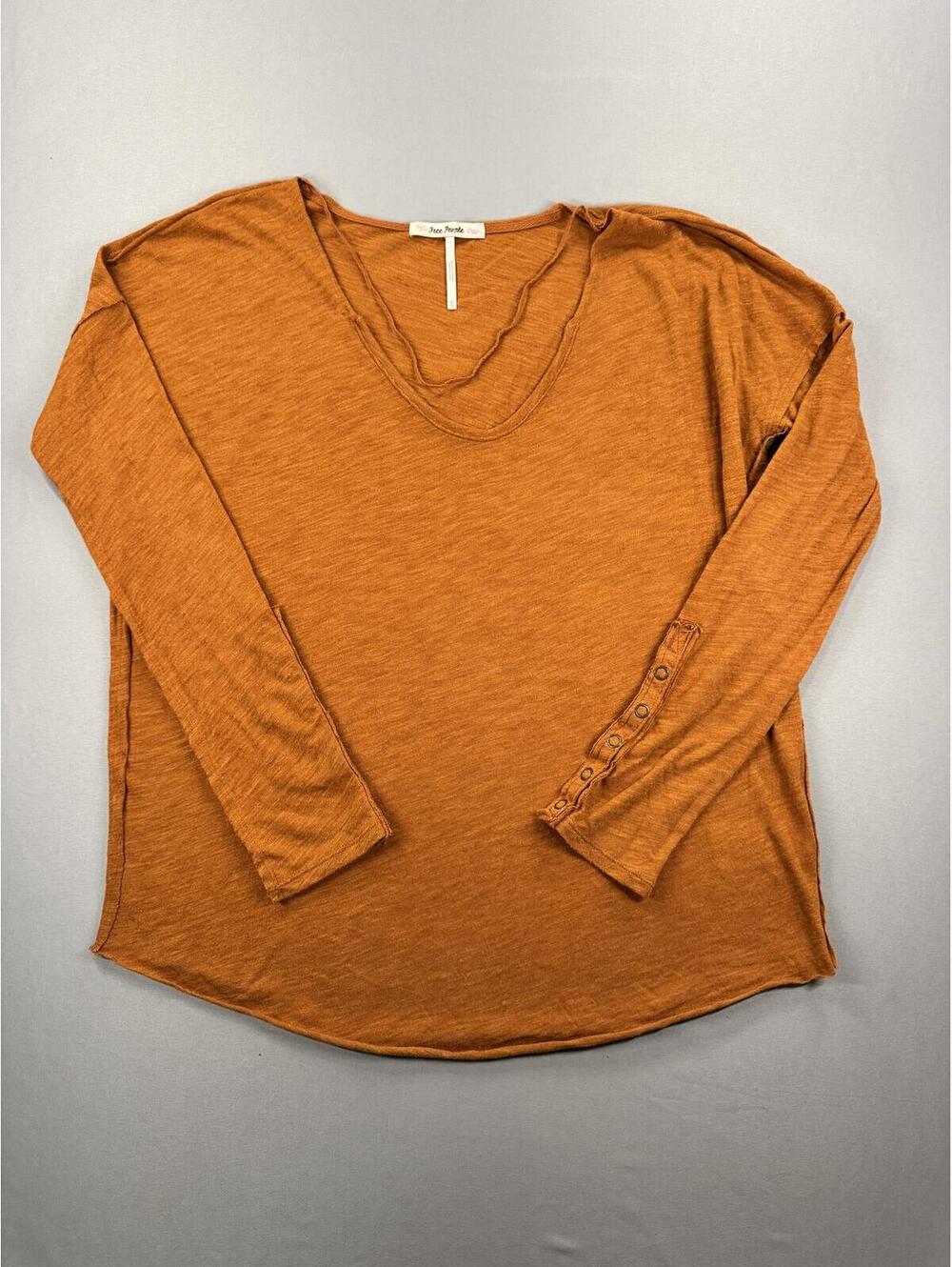 Free People | XS | Rust Sienna Snap Sleeve Tee